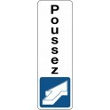 Panneau de Signalétique Poussez - vertical - Fond Blanc