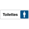 Panneau de Signalétique Toilettes Homme Standard - Fond Blanc