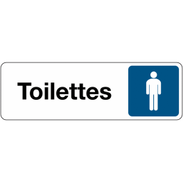 Panneau de Signalétique Toilettes Homme Standard - Fond Blanc
