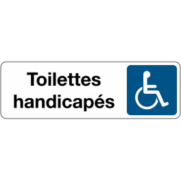 Panneau de Signalétique Toilettes Handicapés - Fond Blanc