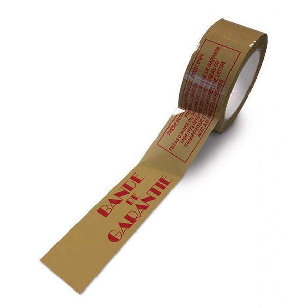 ruban adhésif havane imprimé "bande de garantie" pour un emballage de haute résistance