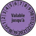 Pastille calendrier personnalisable en Polyester laminé violet