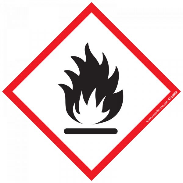 Pictogramme Solides Inflammables SGH02 40x40 mm ou 100x100mm