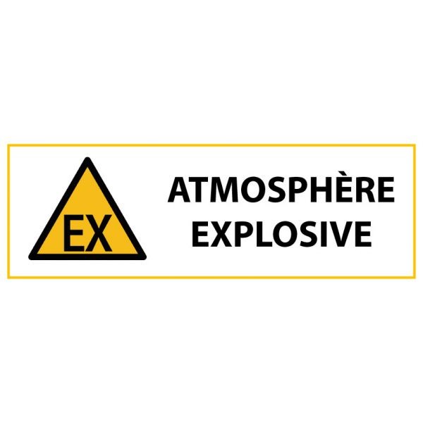 Panneau de Danger "Atmosphère explosive" Vinyle 297x105mm