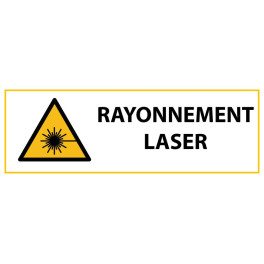 Panneau de Danger "Rayonnement laser" Vinyle 297x105mm