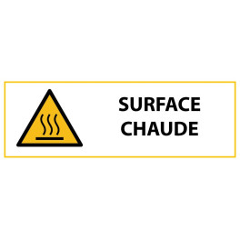 Panneau de Danger "Surface chaude" Vinyle 297x105mm