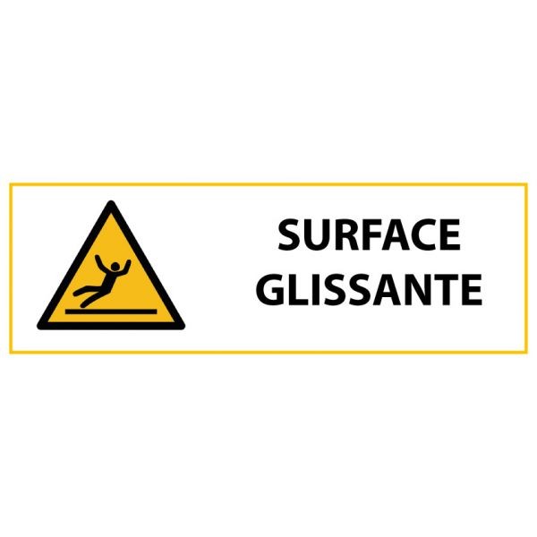 Panneau de Danger "Surface glissante" Vinyle 297x105mm