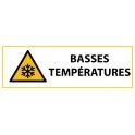 Panneau de Danger "Basses températures" Vinyle 297x105mm