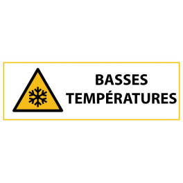 Panneau de Danger "Basses températures" Vinyle 297x105mm