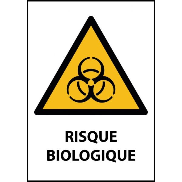 Panneau de Danger "Risque biologique" Vinyle A5