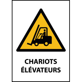 Panneau de Danger "Chariots élévateurs et autres véhicules industriels" Vinyle A5