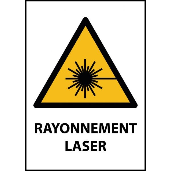 Panneau de Danger "Rayonnement laser" Vinyle A5