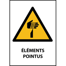 Panneau de Danger "Eléments pointus" Vinyle A5