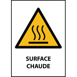 Panneau de Danger "Surface chaude" Vinyle A5