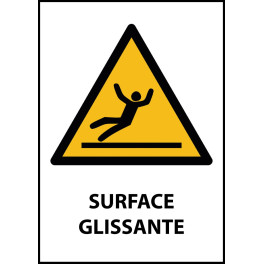 Panneau de Danger "Surface glissante" Vinyle A5