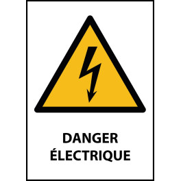 Panneau de Danger "Electricité" Vinyle A5