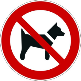 Panneau rond ISO EN 7010 "Interdit aux chiens" P021