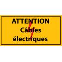 panneau rectangulaire " attention câbles électrique " Vinyle autocollant