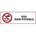 Panneau d'Interdiction "Eau non-potable" Vinyle souple 297x105mm