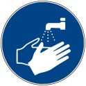 Rouleau Mini Pictogramme d'obligation 'Lavage des mains" Vinyle ⌀25