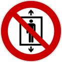 Rouleau Mini Pictogramme d'Interdiction double-face "Ne pas utiliser cet ascenseur pour des personnes"