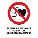 Panneau d'Interdiction "Interdit aux personnes portant un stimulateur cardiaque" Vinyle souple A5