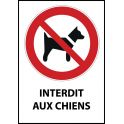Panneau d'Interdiction "Interdit aux chiens" Vinyle souple A5