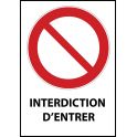 Panneau d'Interdiction "Interdiction d'entrer" Vinyle souple A5