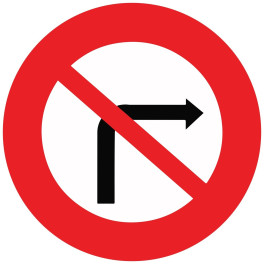 Panneau de circulation Plat Aludibond - Interdiction de tourner à droite