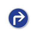 Panneau de circulation Plat Aludibond - Direction obligatoire à droite