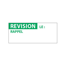 Lot étiquettes d'inspection "Revision" tissu plastifié