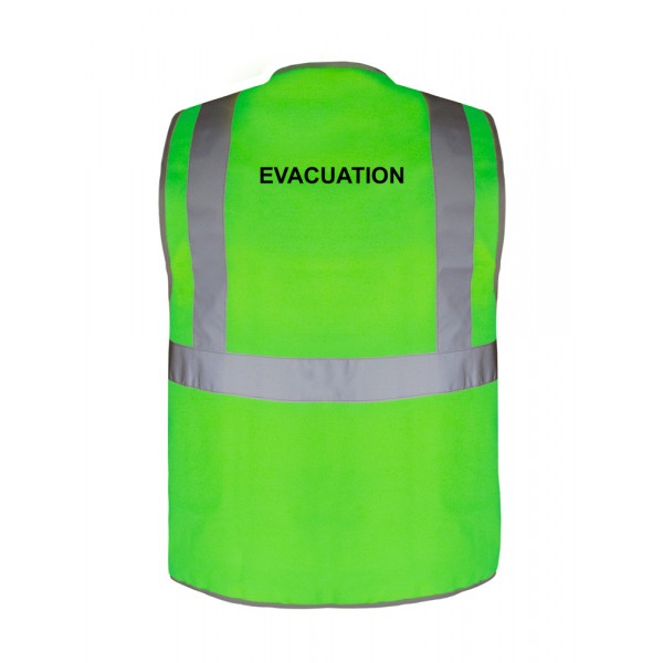 Sur mesure - Gilet de sécurité vert à 3 bandes "Evacuation"