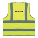 Sur mesure - Gilet de sécurité jaune à 4 bandes "Sécurité"