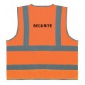 Gilet de sécurité Orange 4 bandes Sécurité Taille M à XXL