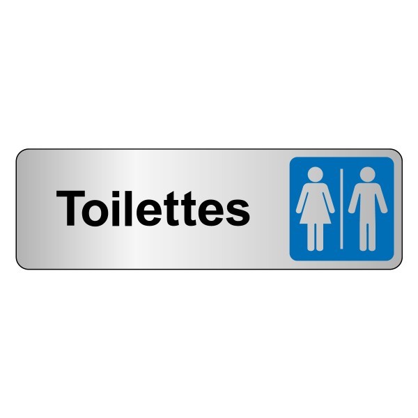 Panneau Signalétique - Toilettes Mixtes Femme/Homme - en PVC ou