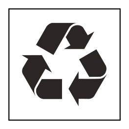 Pictogramme d'Information ISO 7001 Poubelle ou container de recyclage en Vinyle souple autocollant 125 x 125 mm Noir sur Blanc