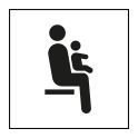Pictogramme d'Information ISO 7001 Siège prioritaire pour personnes avec enfant en bas âge en Vinyle souple autocollant 125 x 12
