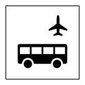 Pictogramme d'Information ISO 7001 Autobus d'aéroport en Vinyle souple autocollant 125 x 125 mm Noir sur Blanc