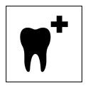 Pictogramme d'Information ISO 7001 Soins dentaires en Gravoply 125 x 125 mm Noir sur Blanc