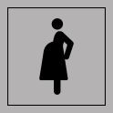 Pictogramme d'Information ISO 7001 Accès prioritaire aux femmes enceintes en Gravoply 125 x 125 mm Noir sur Blanc