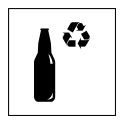 Pictogramme d'Information ISO 7001 Recyclage - verre en Gravoply 125 x 125 mm Noir sur Blanc