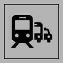 Pictogramme d'Information ISO 7001 Pôle de correspondance ou gare routière en Gravoply 125 x 125 mm Noir sur Blanc