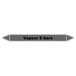 Marqueur de Tuyauterie "Vapeur 6 bars" en Vinyle Laminé