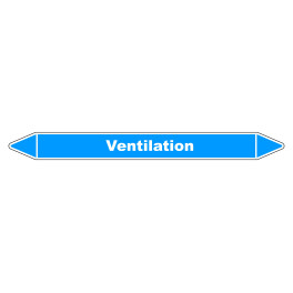 Marqueur de Tuyauterie "Ventilation primaire" en Vinyle Laminé