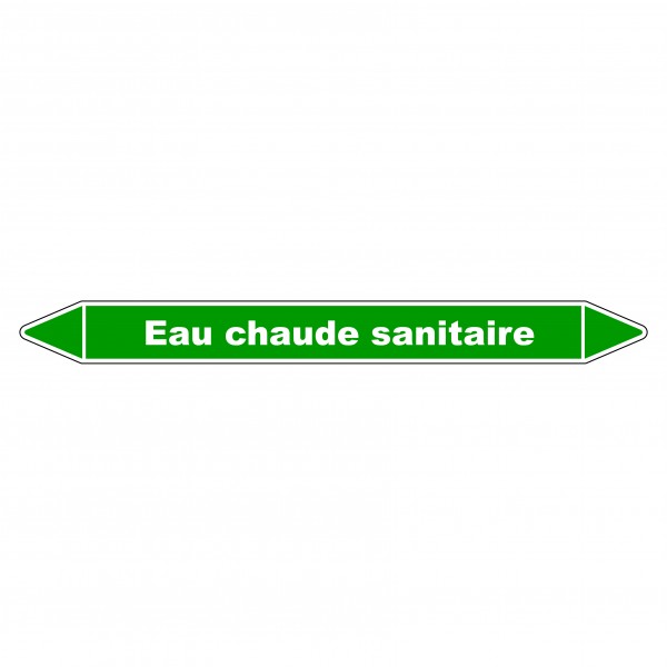 Marqueur de Tuyauterie "Eau chaude sanitaire" en Vinyle Laminé