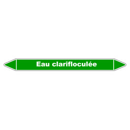Marqueur de Tuyauterie "Eau clarifloculée" en Vinyle Laminé