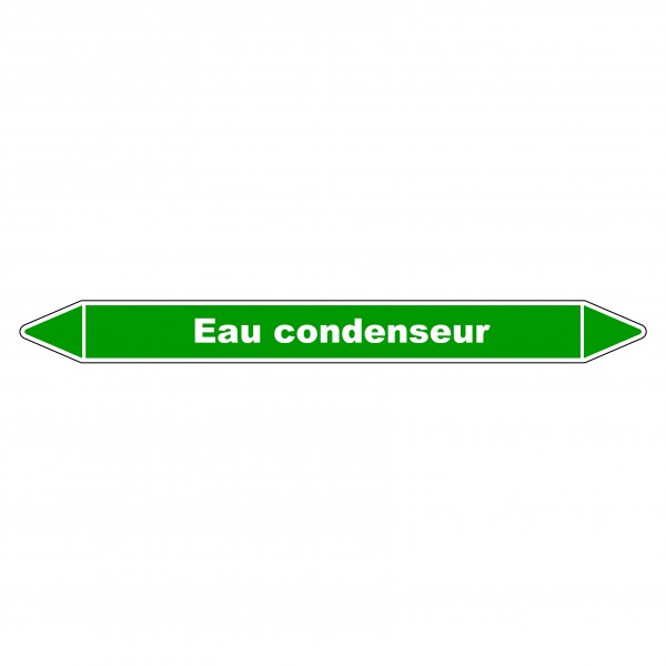 Marqueur de Tuyauterie "Eau condenseur" en Vinyle Laminé
