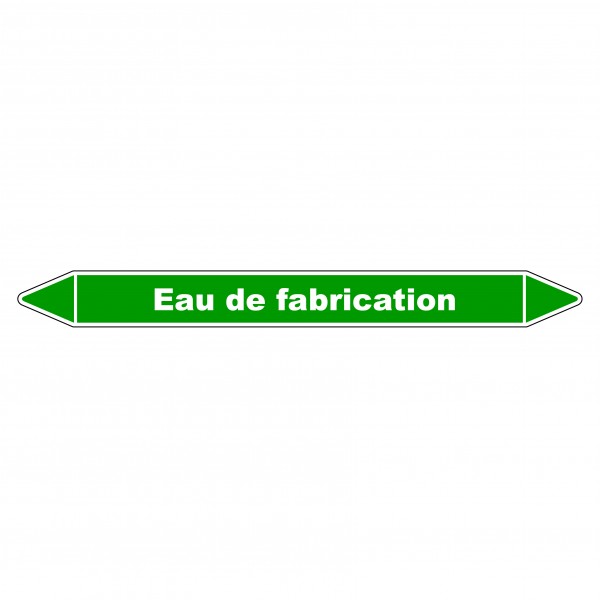 Marqueur de Tuyauterie "Eau de fabrication" en Vinyle Laminé