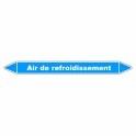 Marqueur de Tuyauterie "Air de refroidissement" en Vinyle Laminé