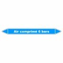 Marqueur de Tuyauterie "Air comprimé 6 bars" en Vinyle Laminé